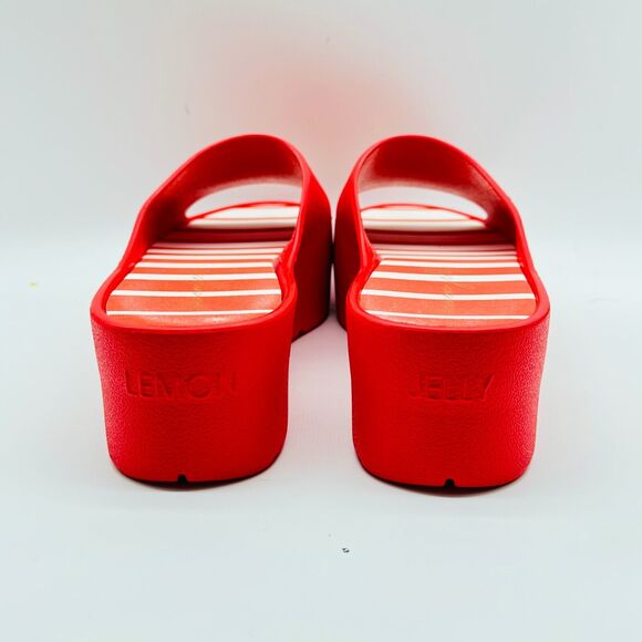 Lemon Jelly Sandals Womens 9.5 EU 40 Red Platform Slip On Slides Summer - Picture 6 of 13
